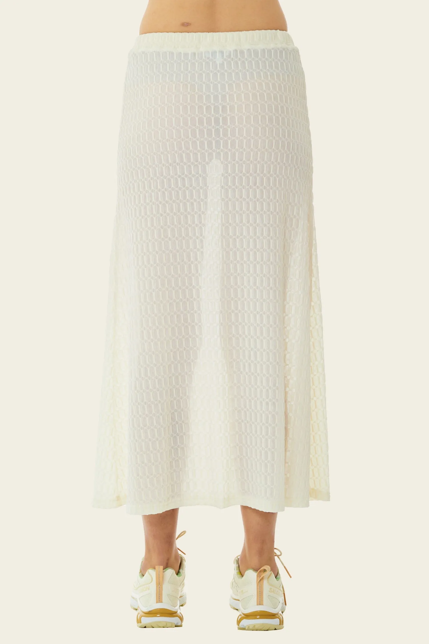 Mesh Midi Skirt - Antique White