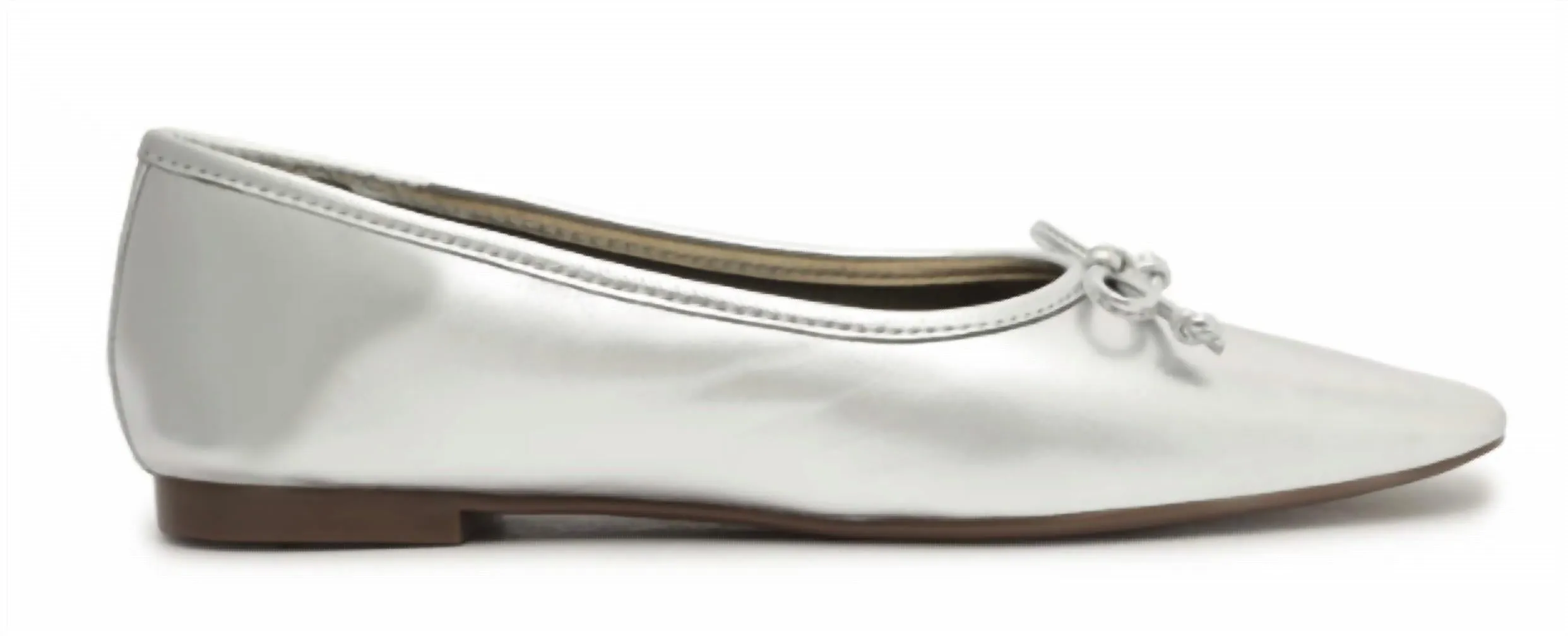 Metallic Leather Ballet Flat Shoe