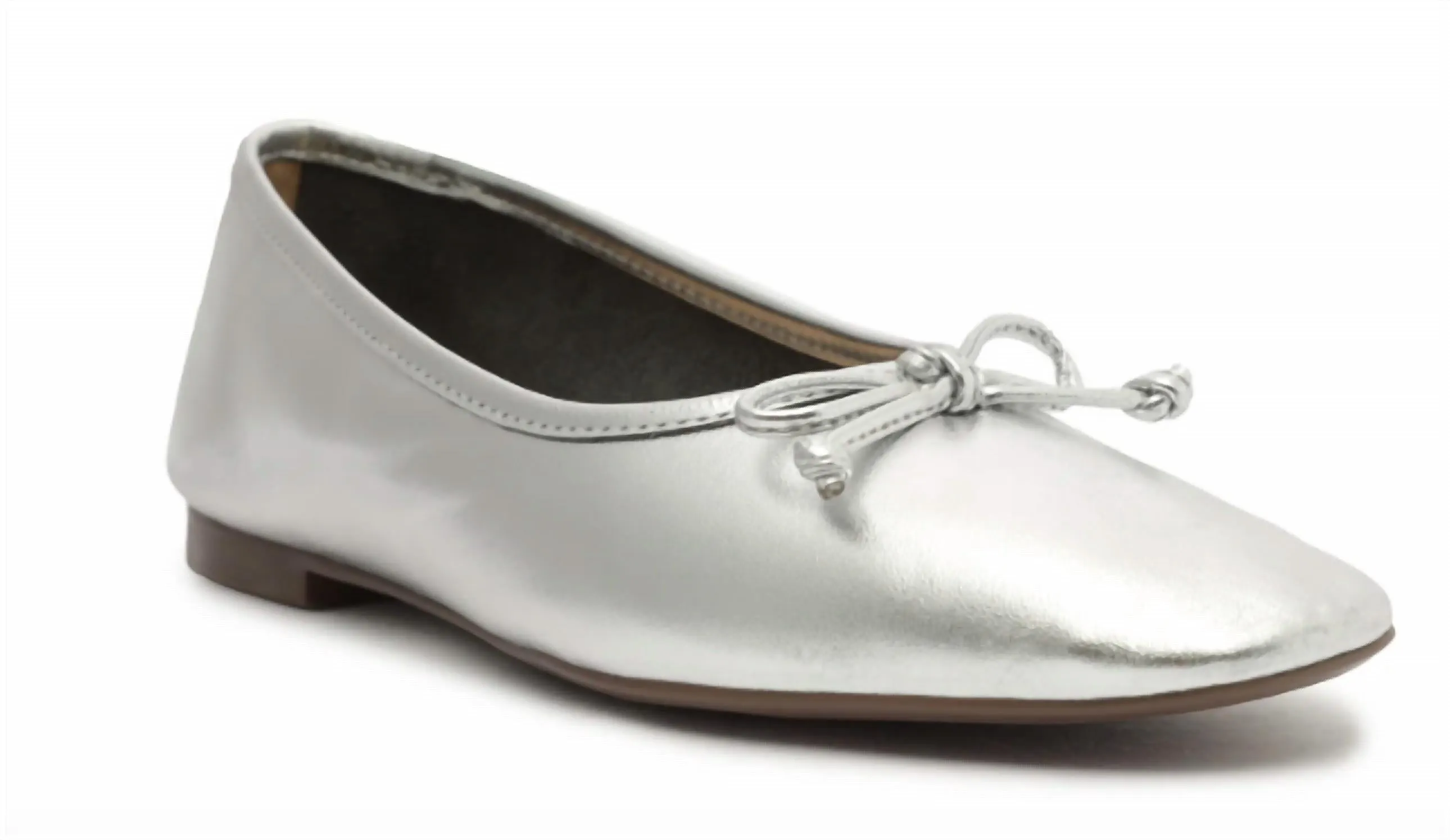 Metallic Leather Ballet Flat Shoe