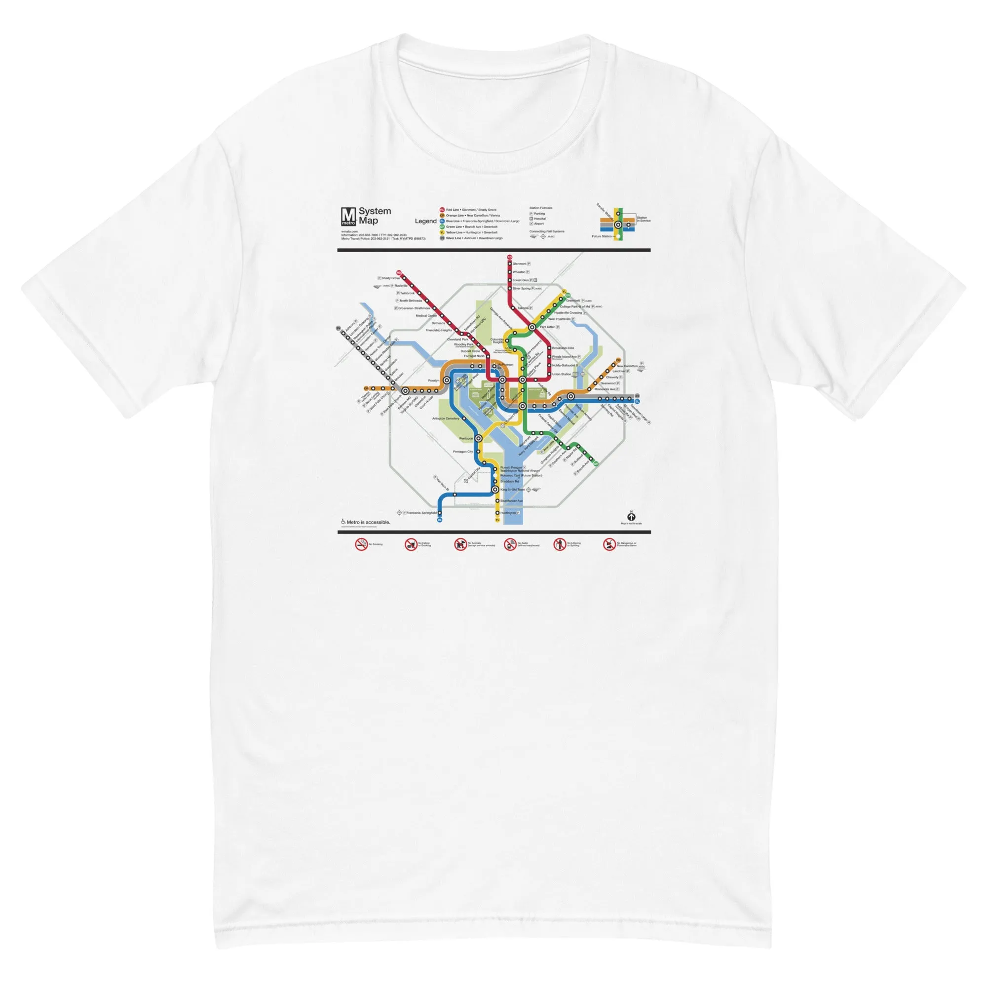 Metro Map (2022 Silver Line) T-Shirt