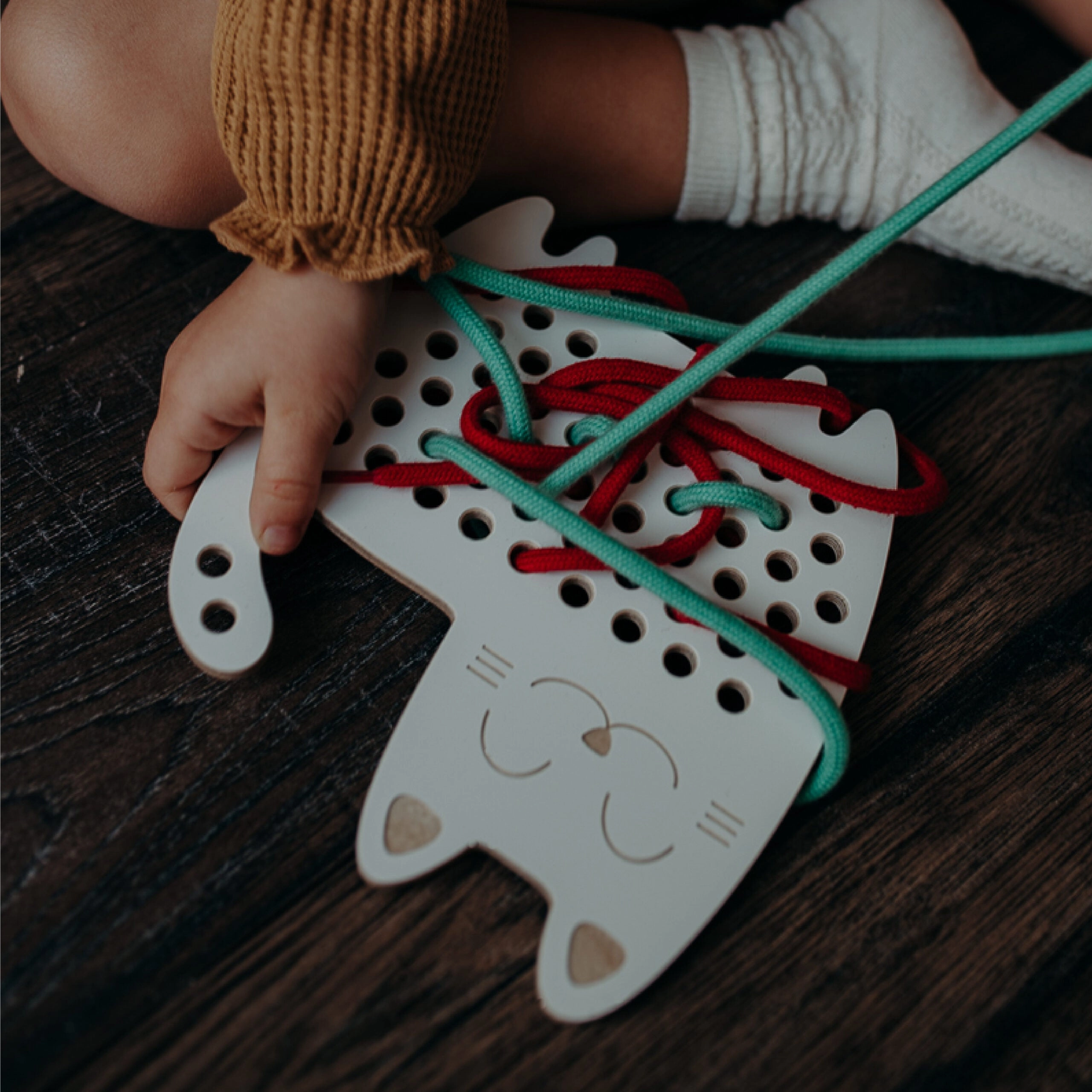Milin Sophia The Cat ?Wooden Montessori Lacing Toy