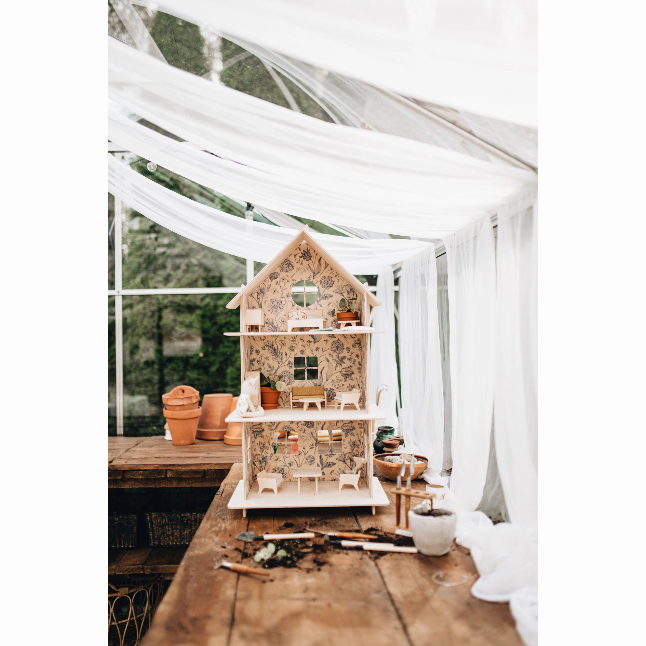 Milin Wooden Dollhouse ?Vintage Flower