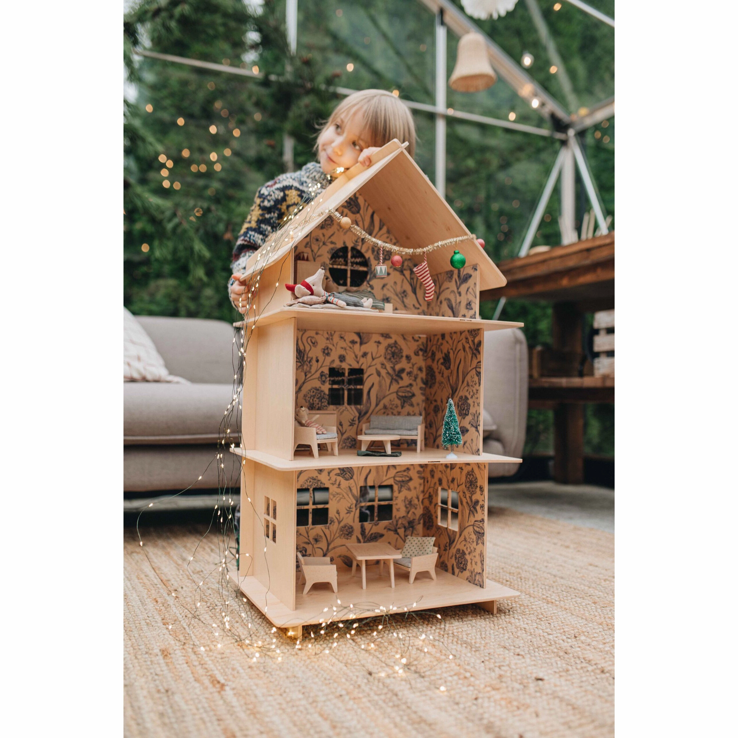 Milin Wooden Dollhouse ?Vintage Flower