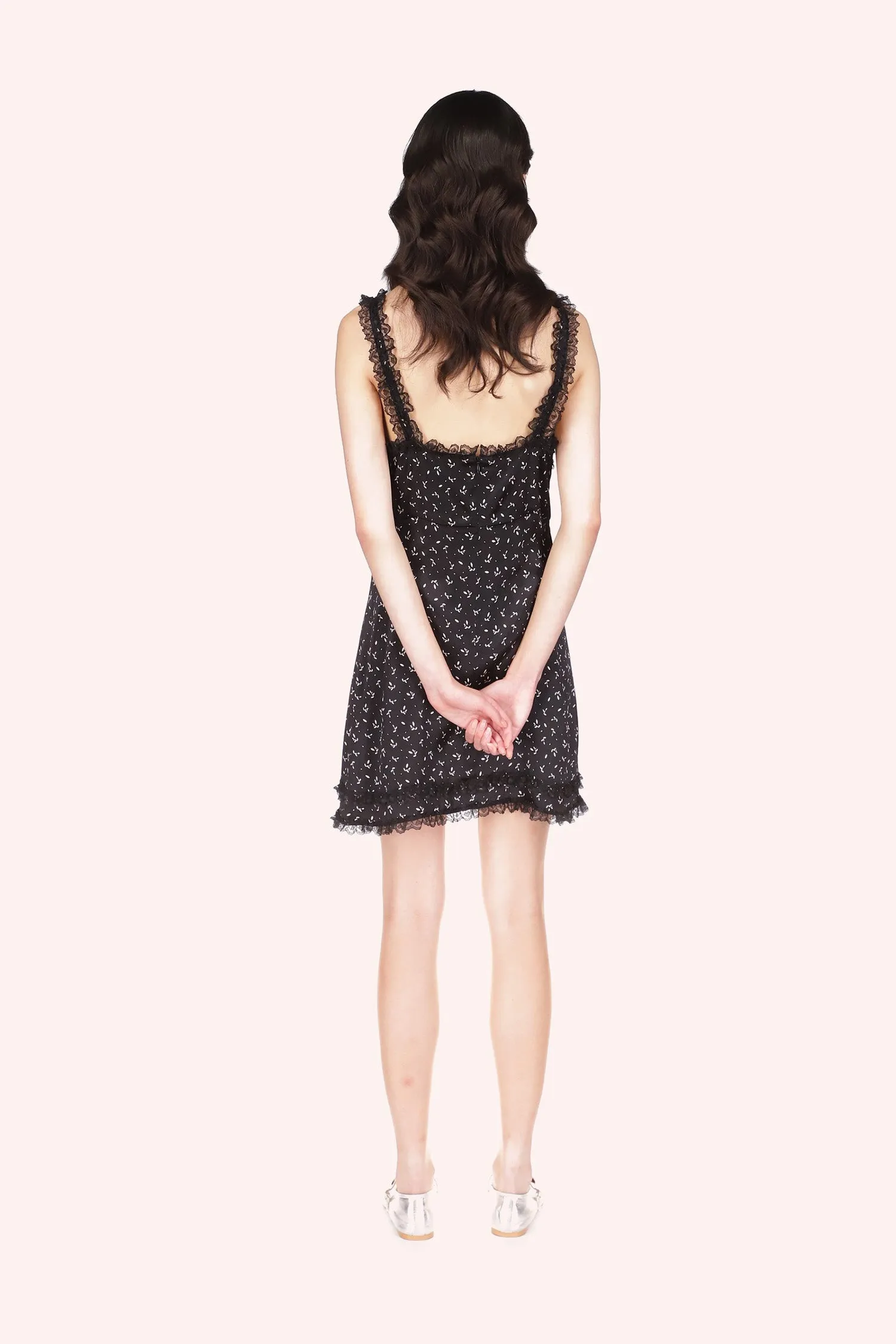 Mini Rosebud Satin Mini Dress