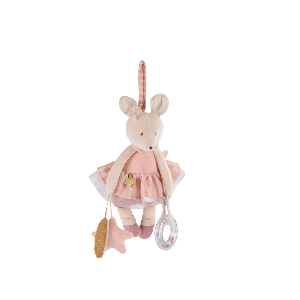 Moulin Roty La Petite Ecole De Danse Pink Hanging Activity Mouse 34cm