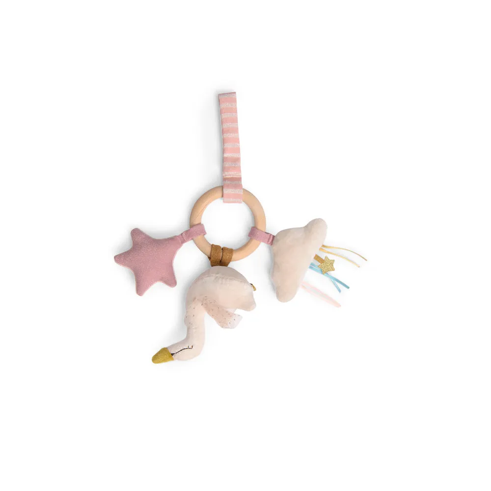 Moulin Roty La Petite Ecole De Danse Swan Wooden Ring Rattle