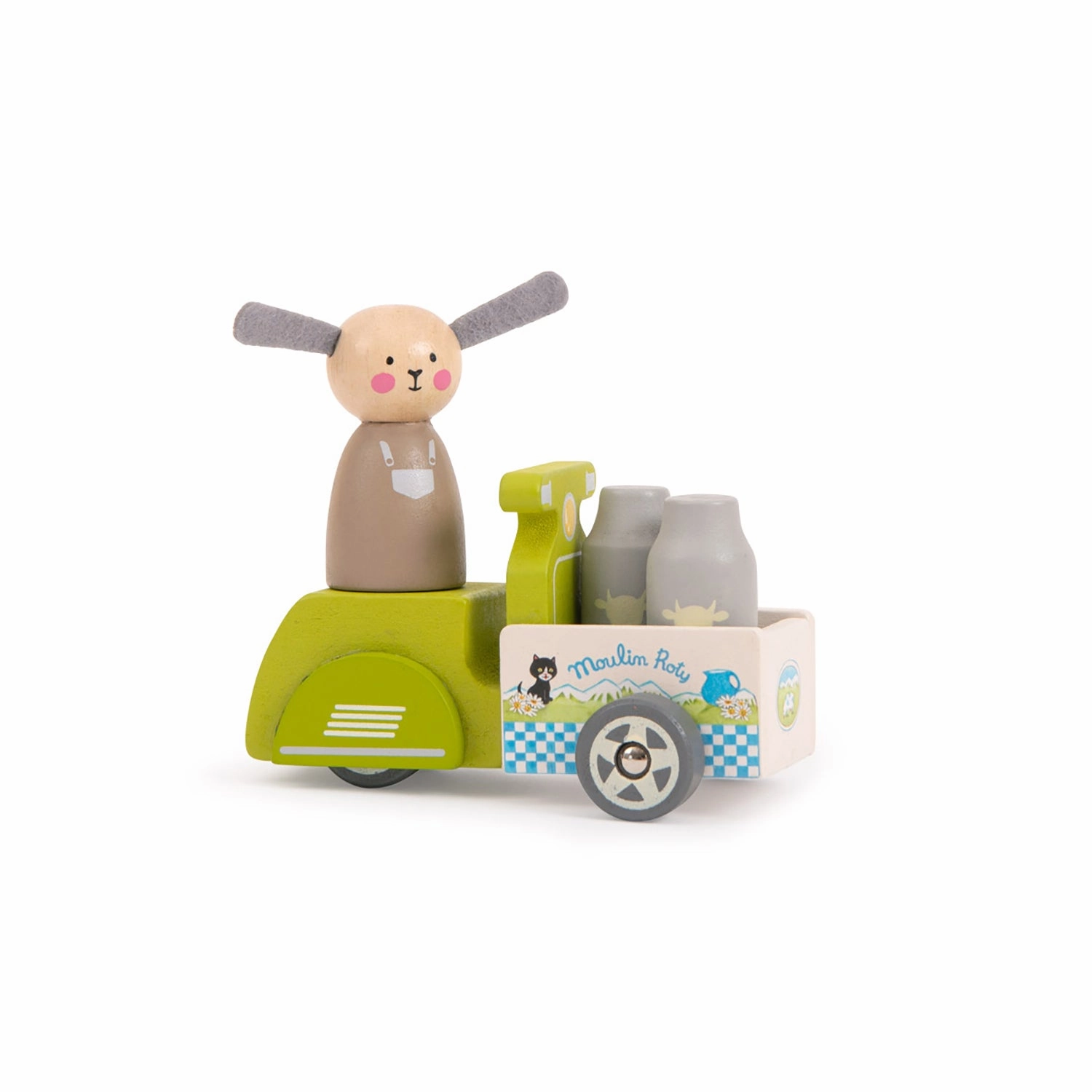 Moulin Roty La Grande Famille Wood Milk Delivery Tricycle
