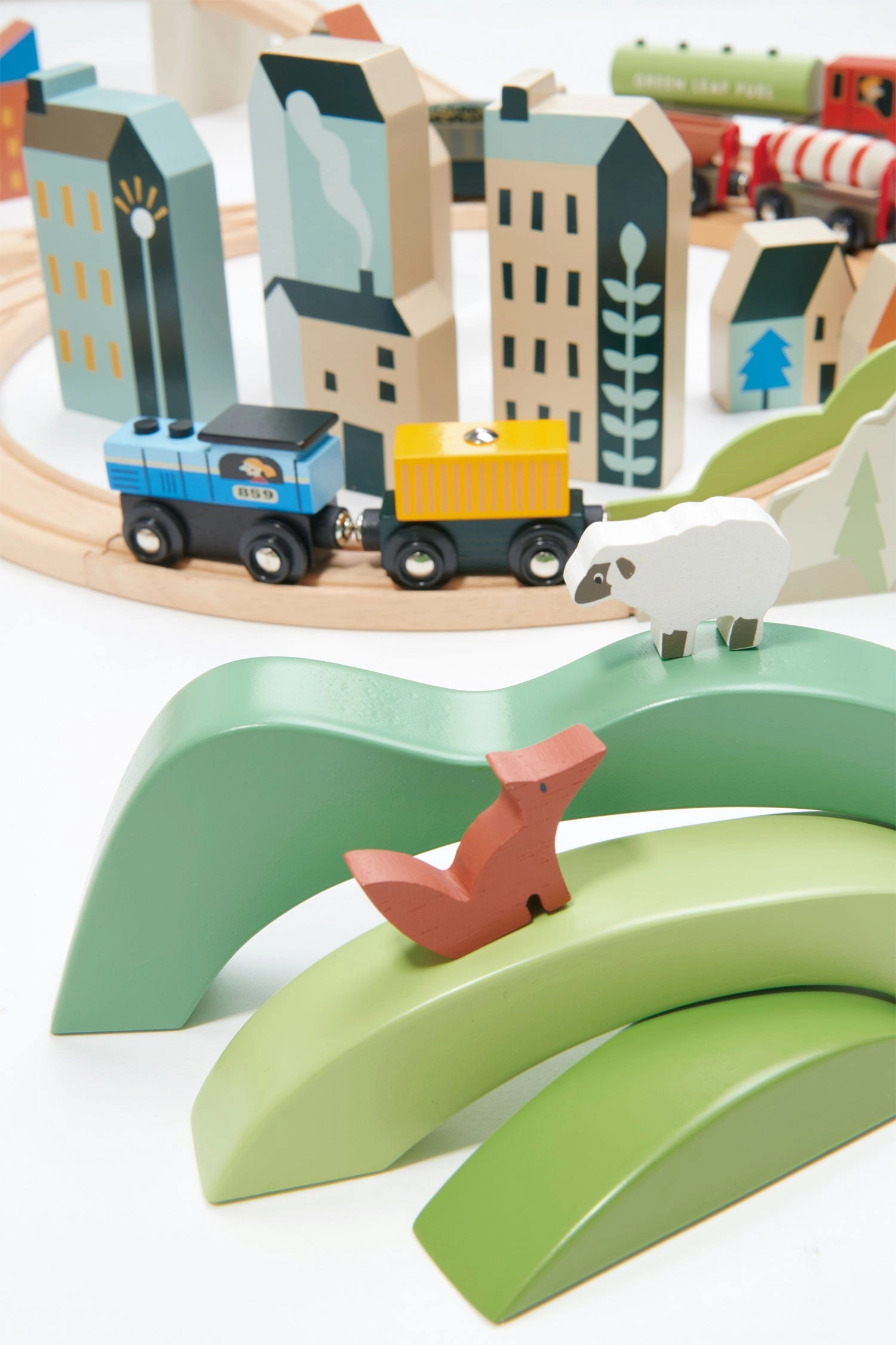 Mountain View Wooden Train Set
