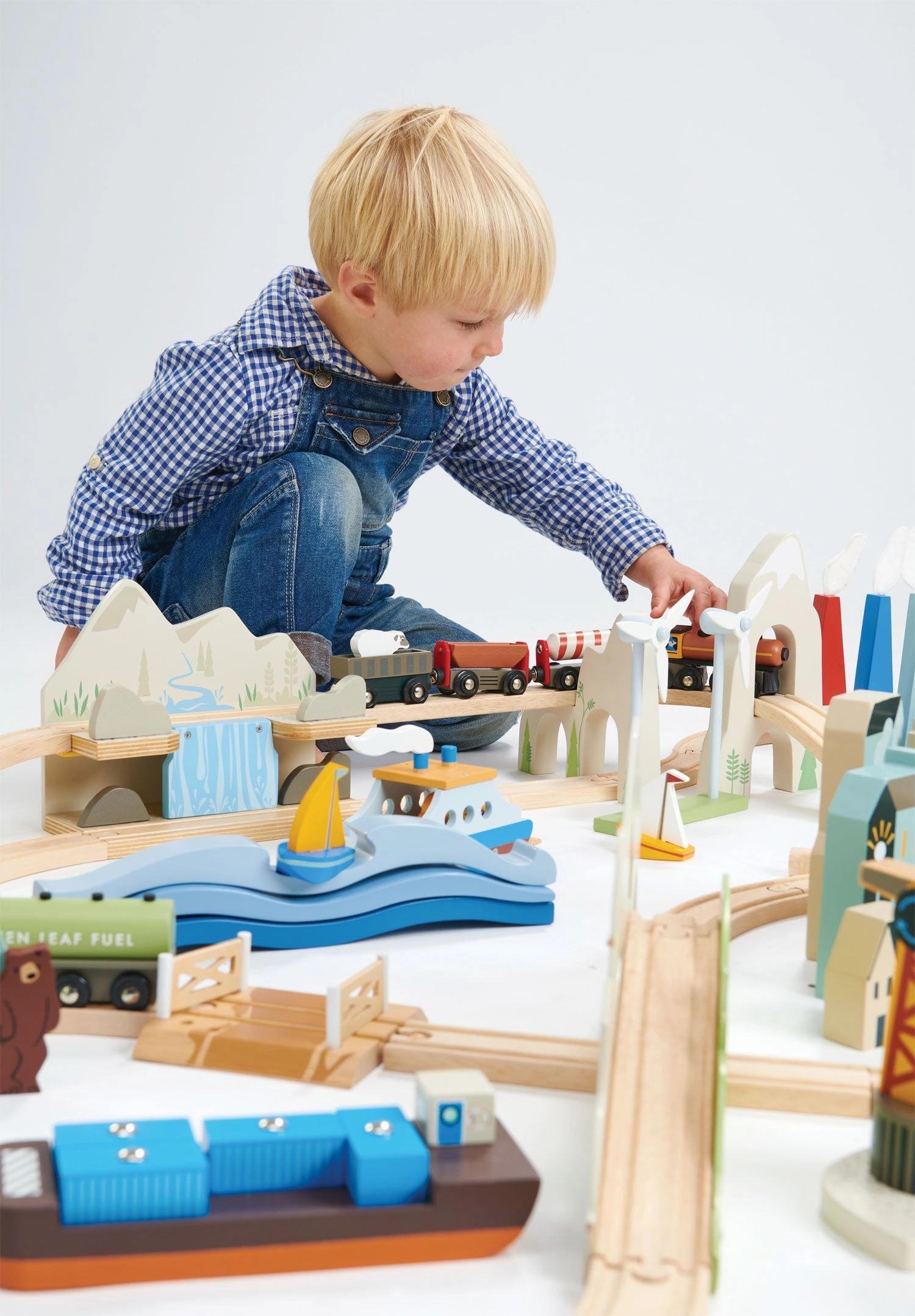 Mountain View Wooden Train Set
