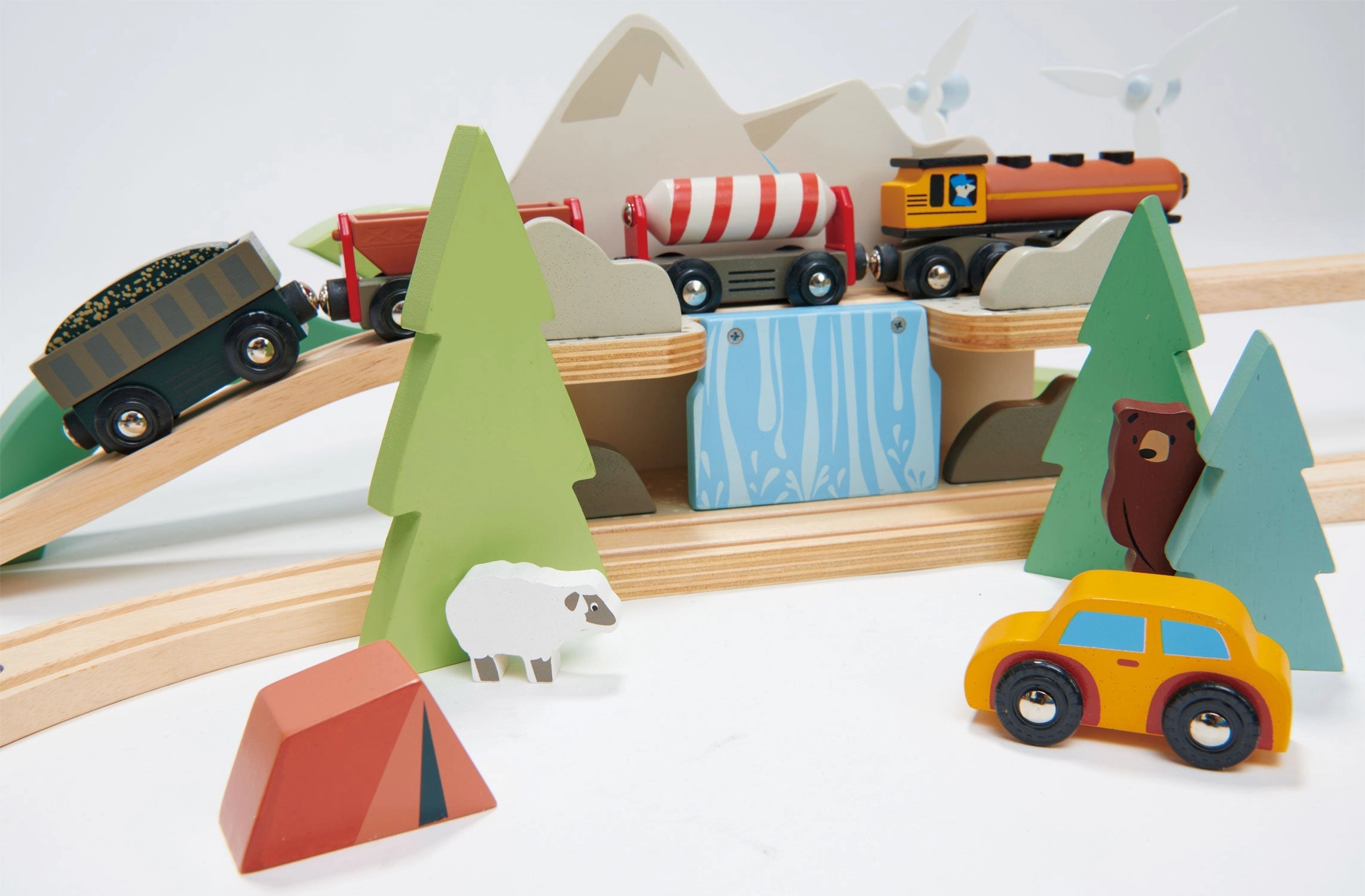 Mountain View Wooden Train Set