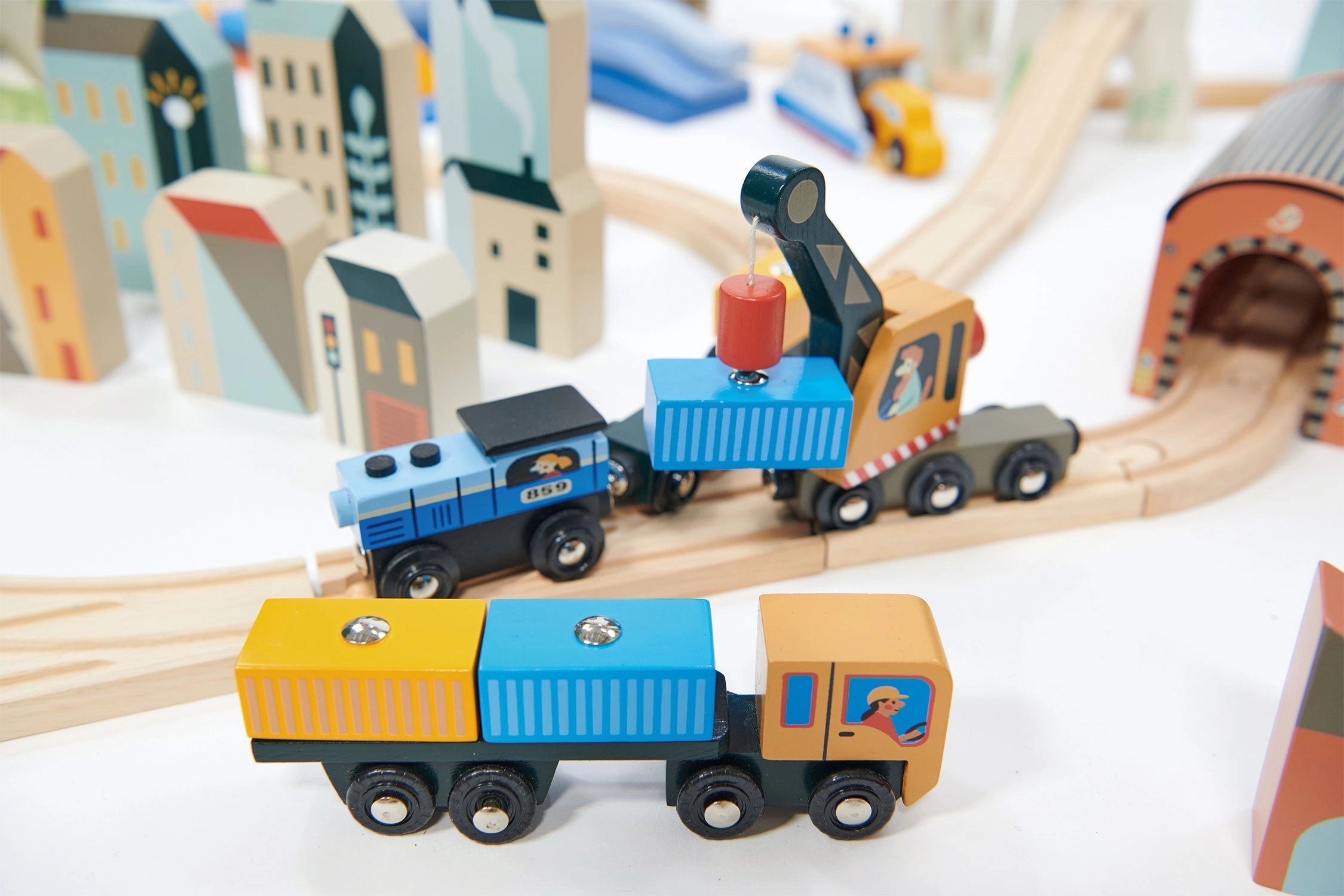Mountain View Wooden Train Set