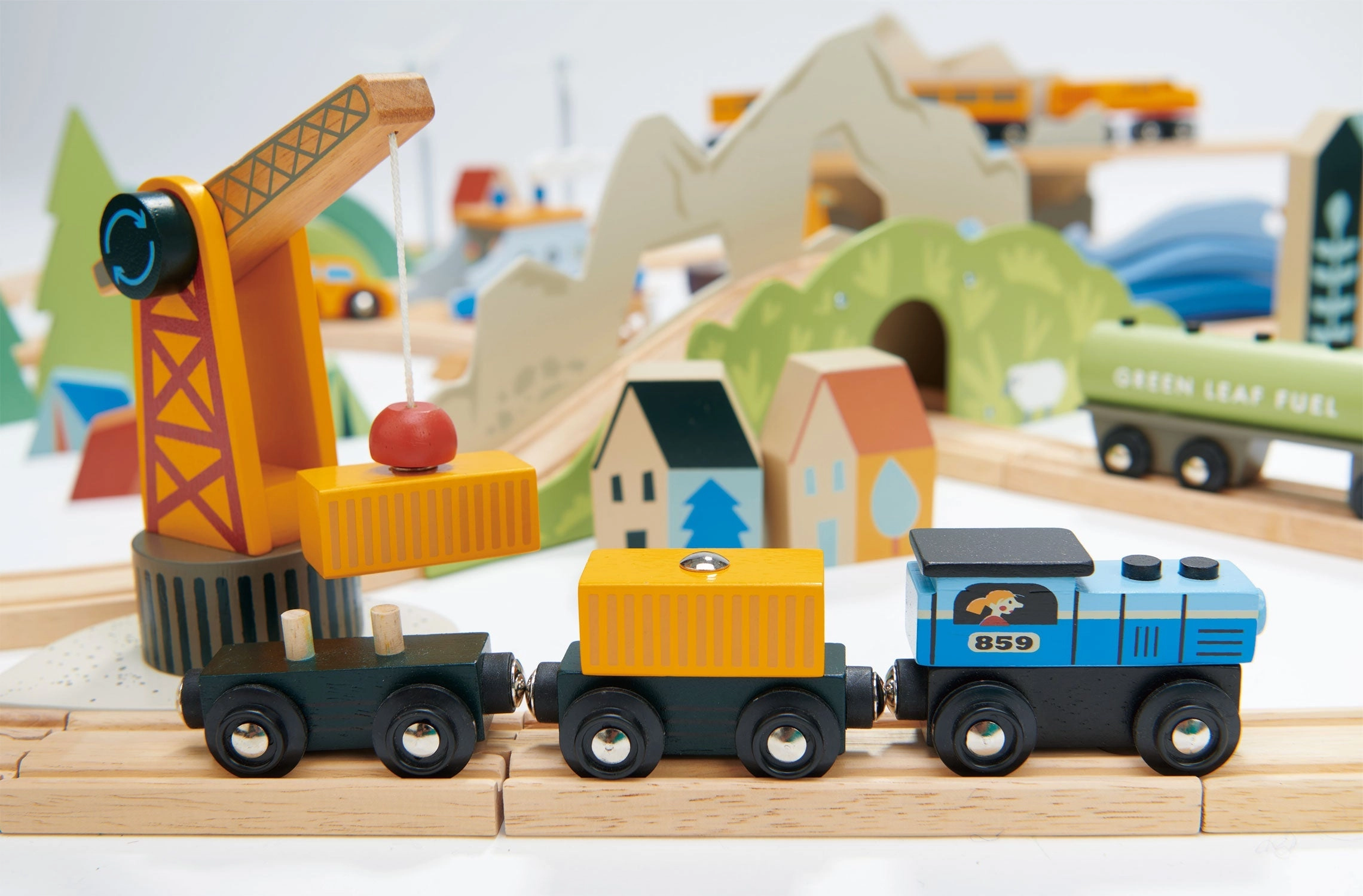 Mountain View Wooden Train Set