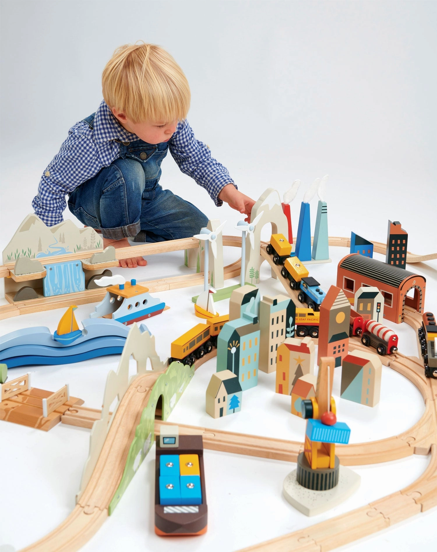 Mountain View Wooden Train Set