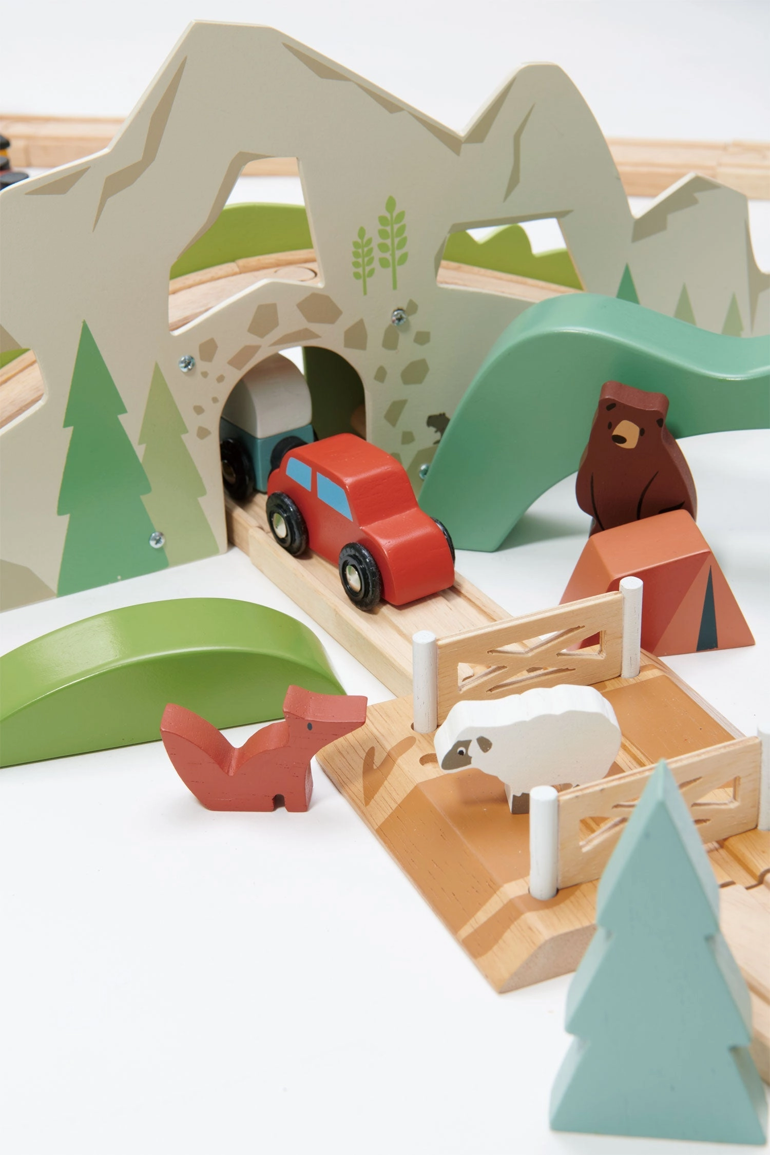 Mountain View Wooden Train Set