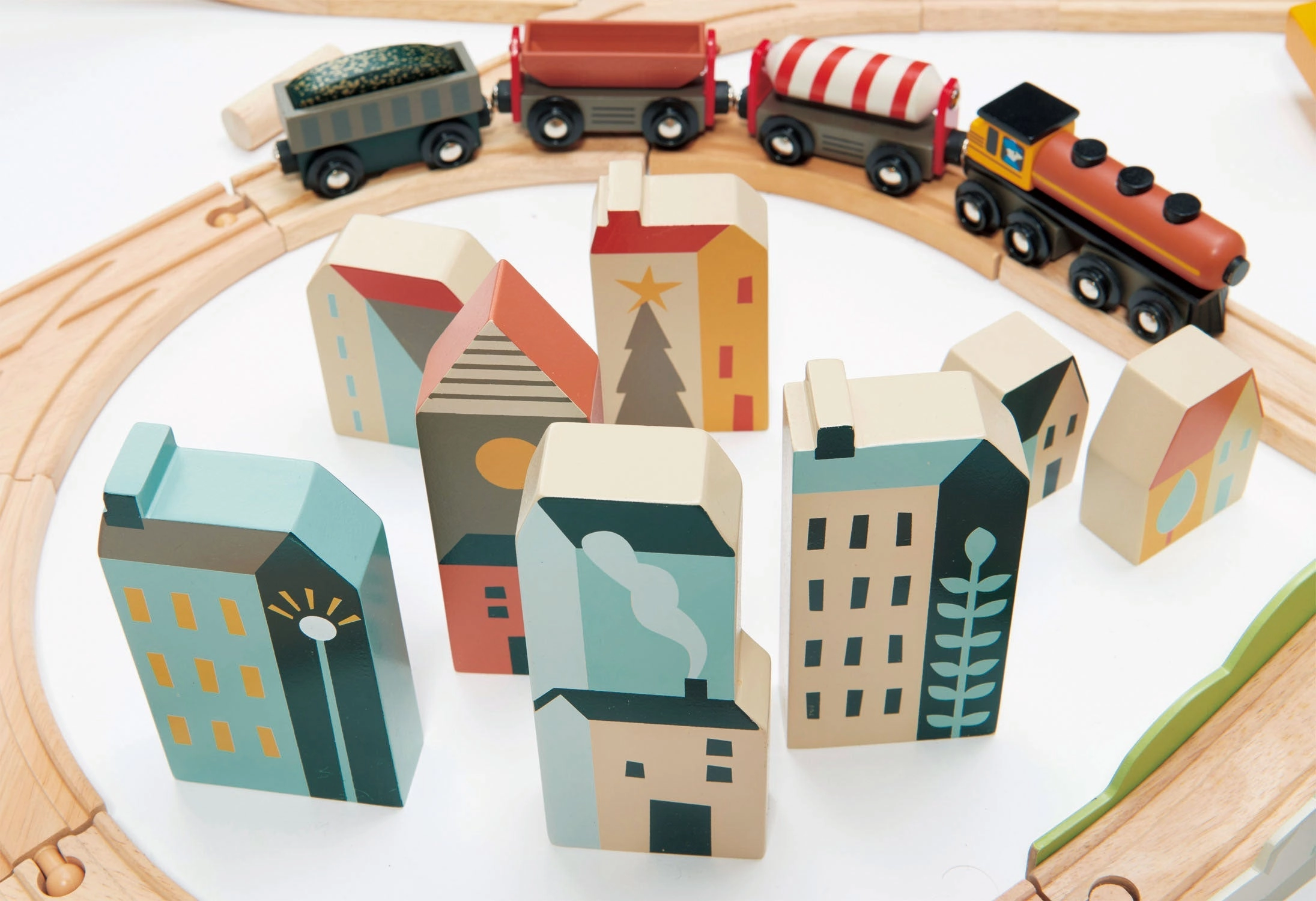 Mountain View Wooden Train Set