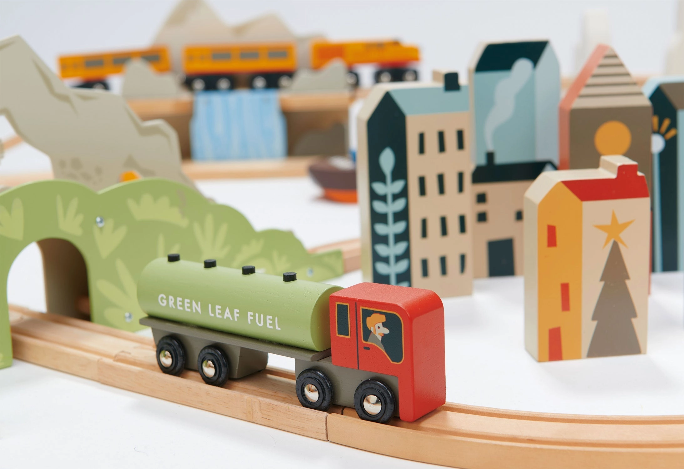 Mountain View Wooden Train Set