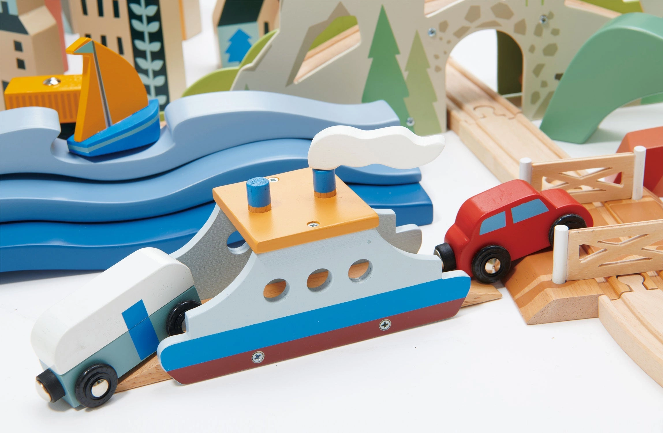 Mountain View Wooden Train Set