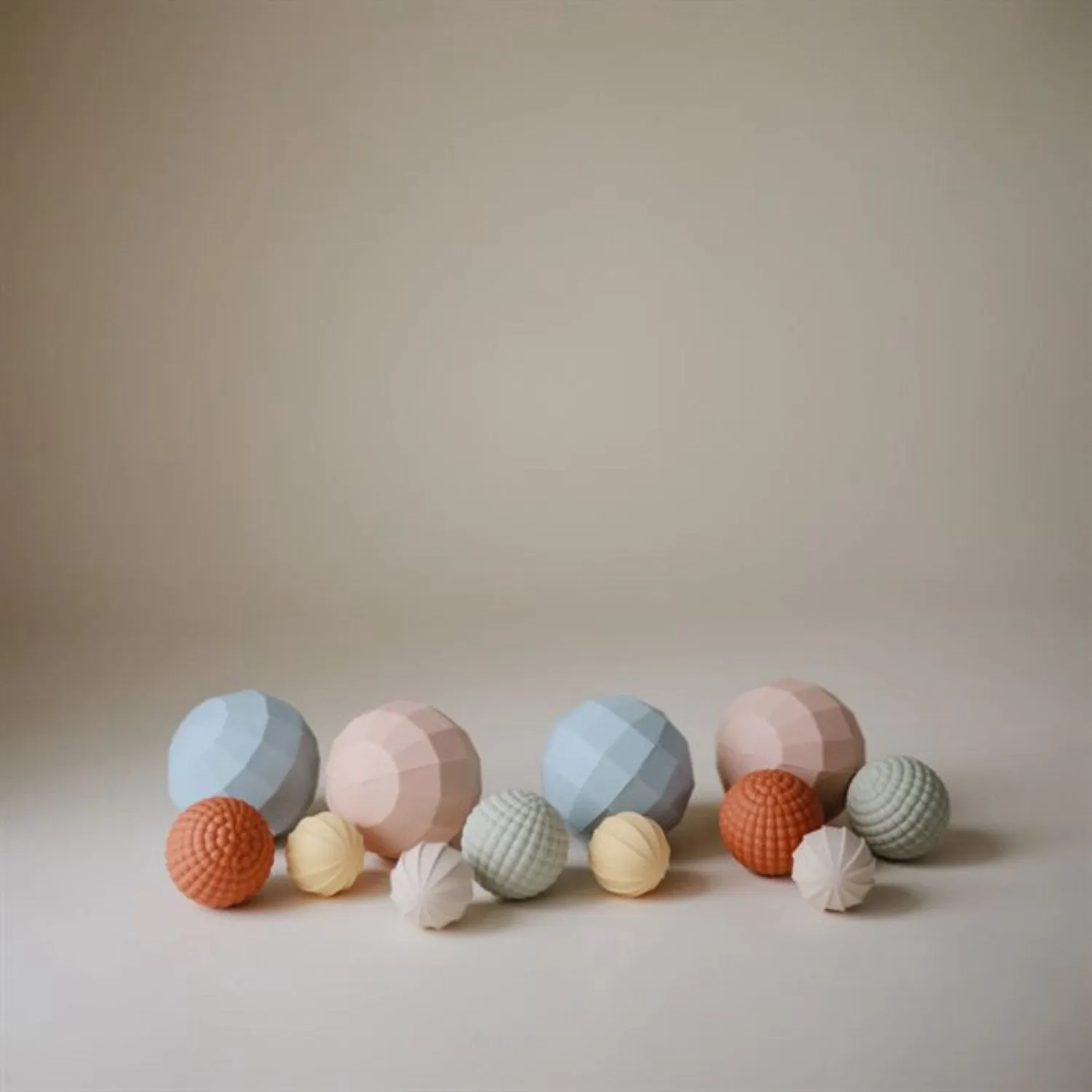 Mushie Blush Nesting Spheres Sensory Toy