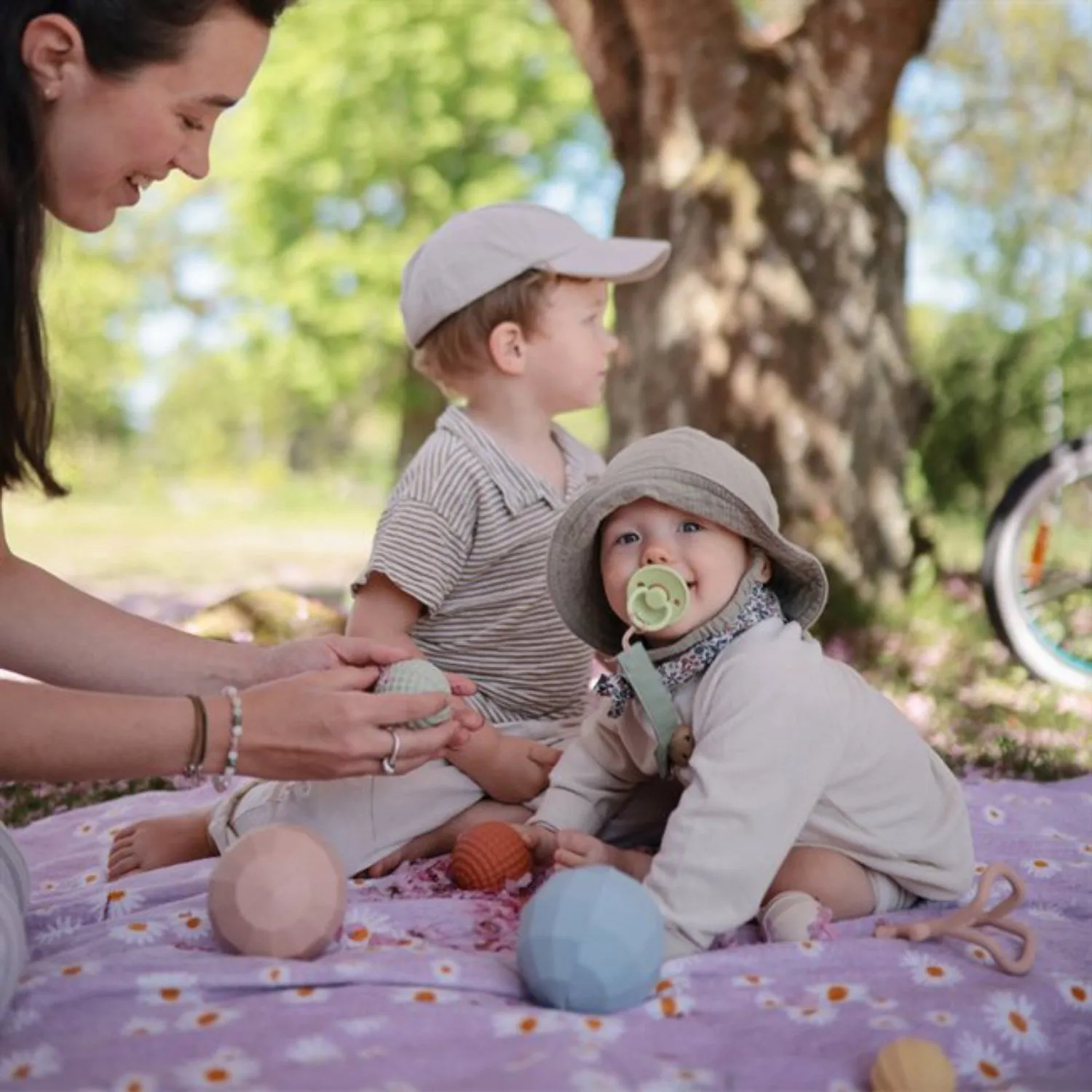 Mushie Blush Nesting Spheres Sensory Toy