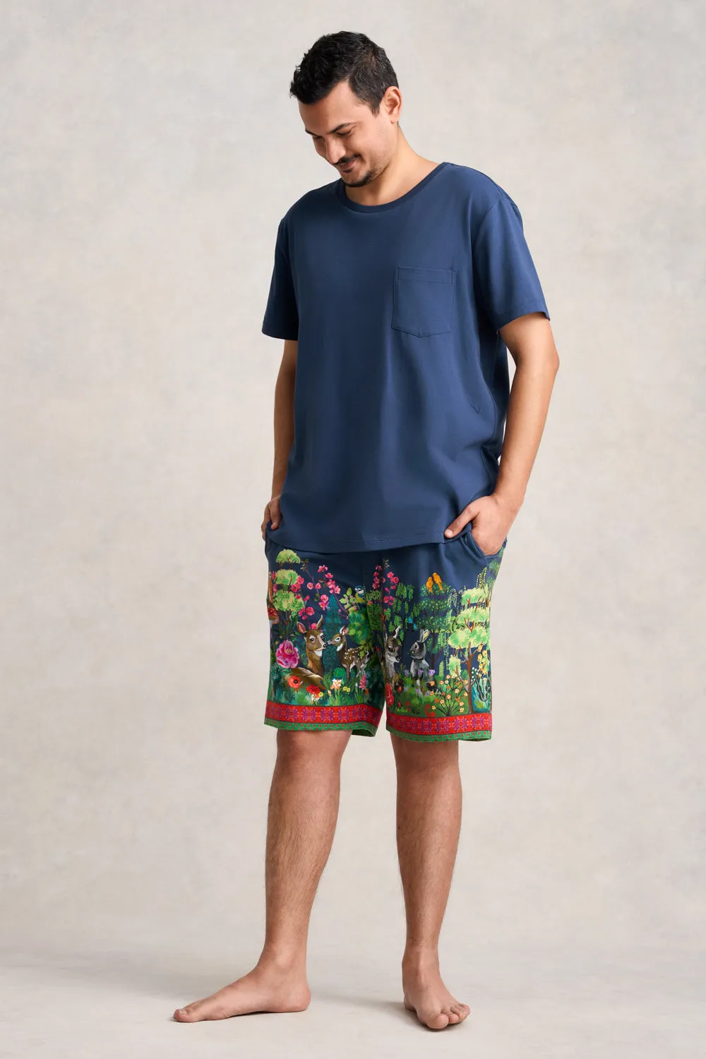 Nathalie Lt Mens PJ Set - Midnight Forest