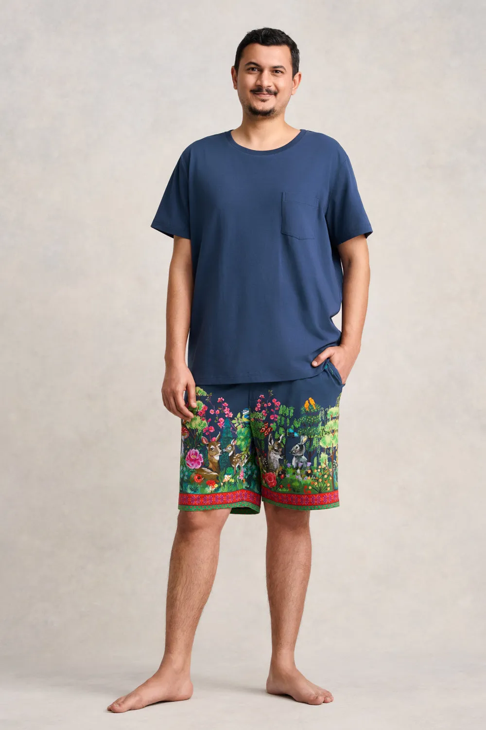 Nathalie Lt Mens PJ Set - Midnight Forest