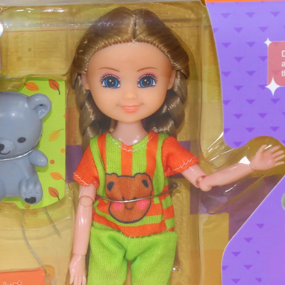 Nini Doll with Construction Toy  DIY Playset with a Little Dog & Rabbit