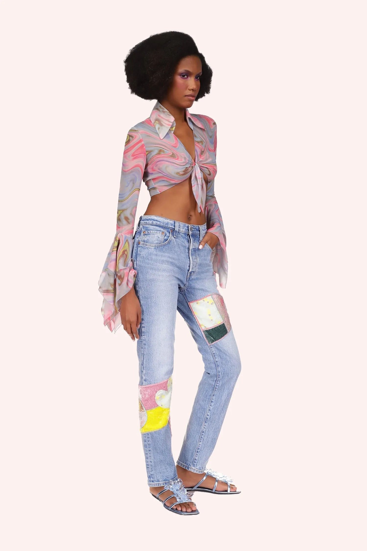 ONLINE EXCLUSIVE: Arabesque Chiffon Tie Top