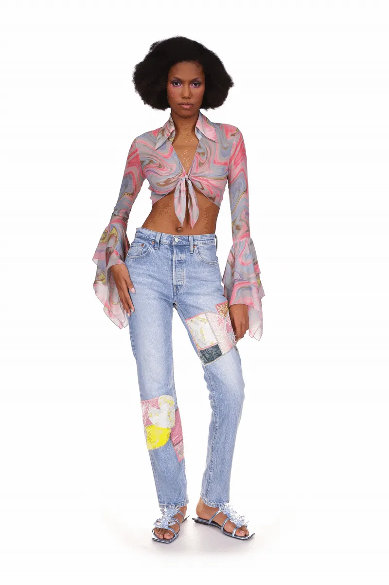 ONLINE EXCLUSIVE: Arabesque Chiffon Tie Top