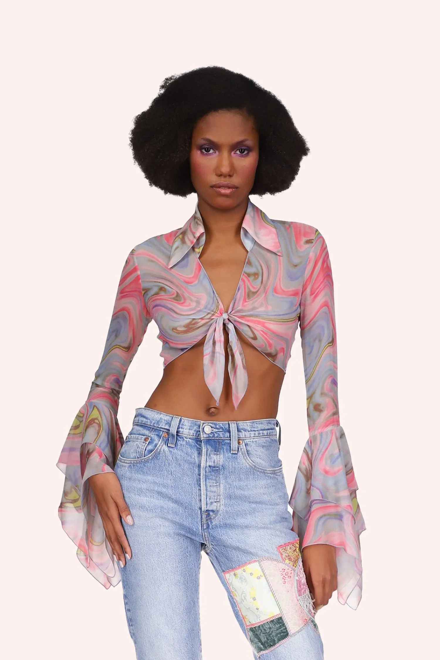 ONLINE EXCLUSIVE: Arabesque Chiffon Tie Top