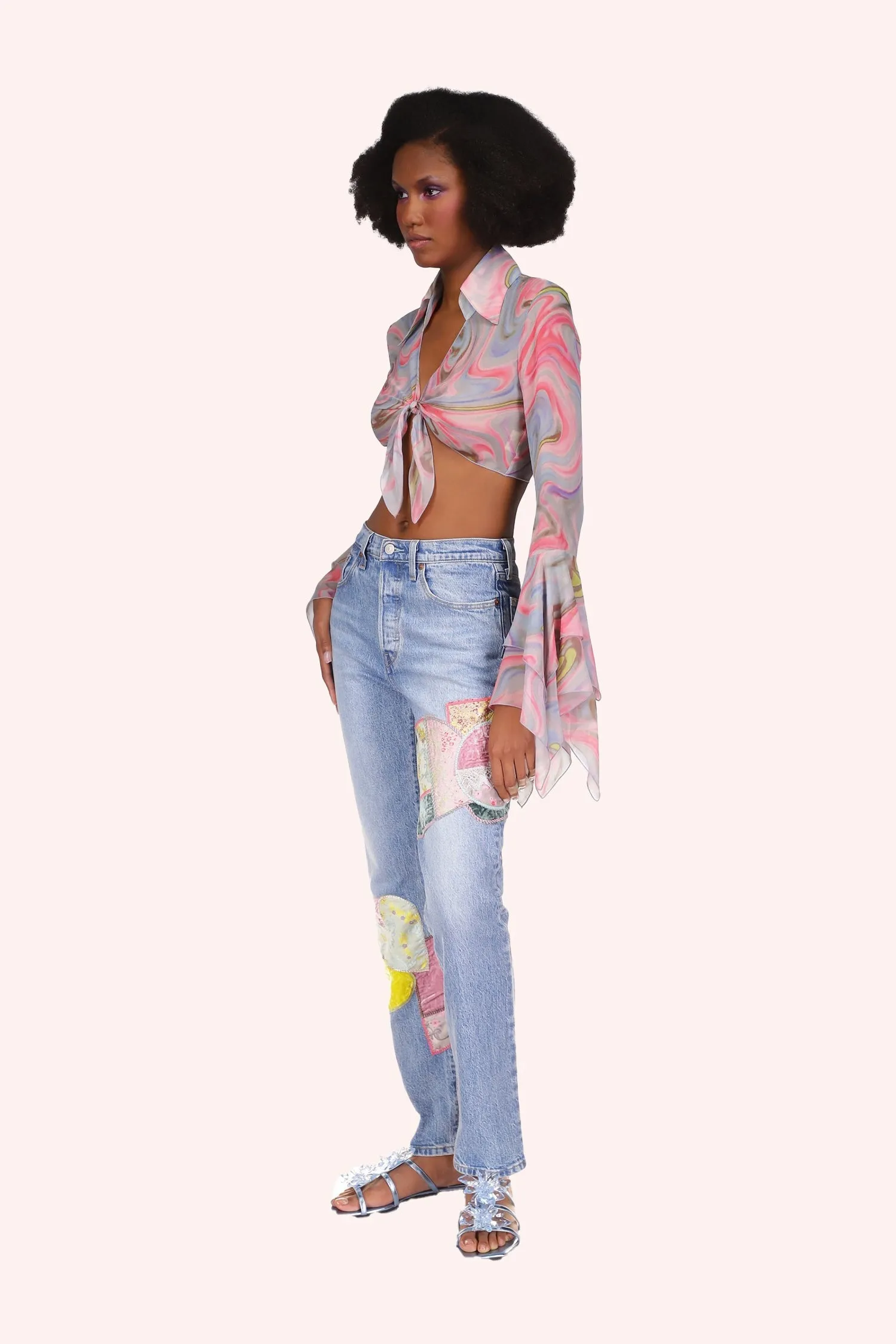 ONLINE EXCLUSIVE: Arabesque Chiffon Tie Top