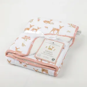 Organic Jersey Sherpa Baby Blanket Sophia Garden - Living Textiles