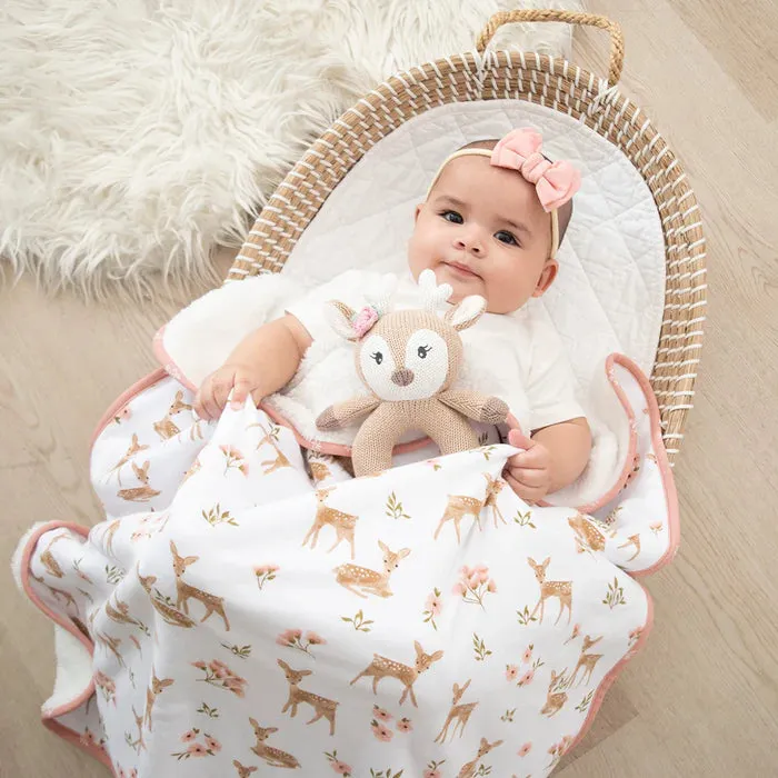 Organic Jersey Sherpa Baby Blanket Sophia Garden - Living Textiles