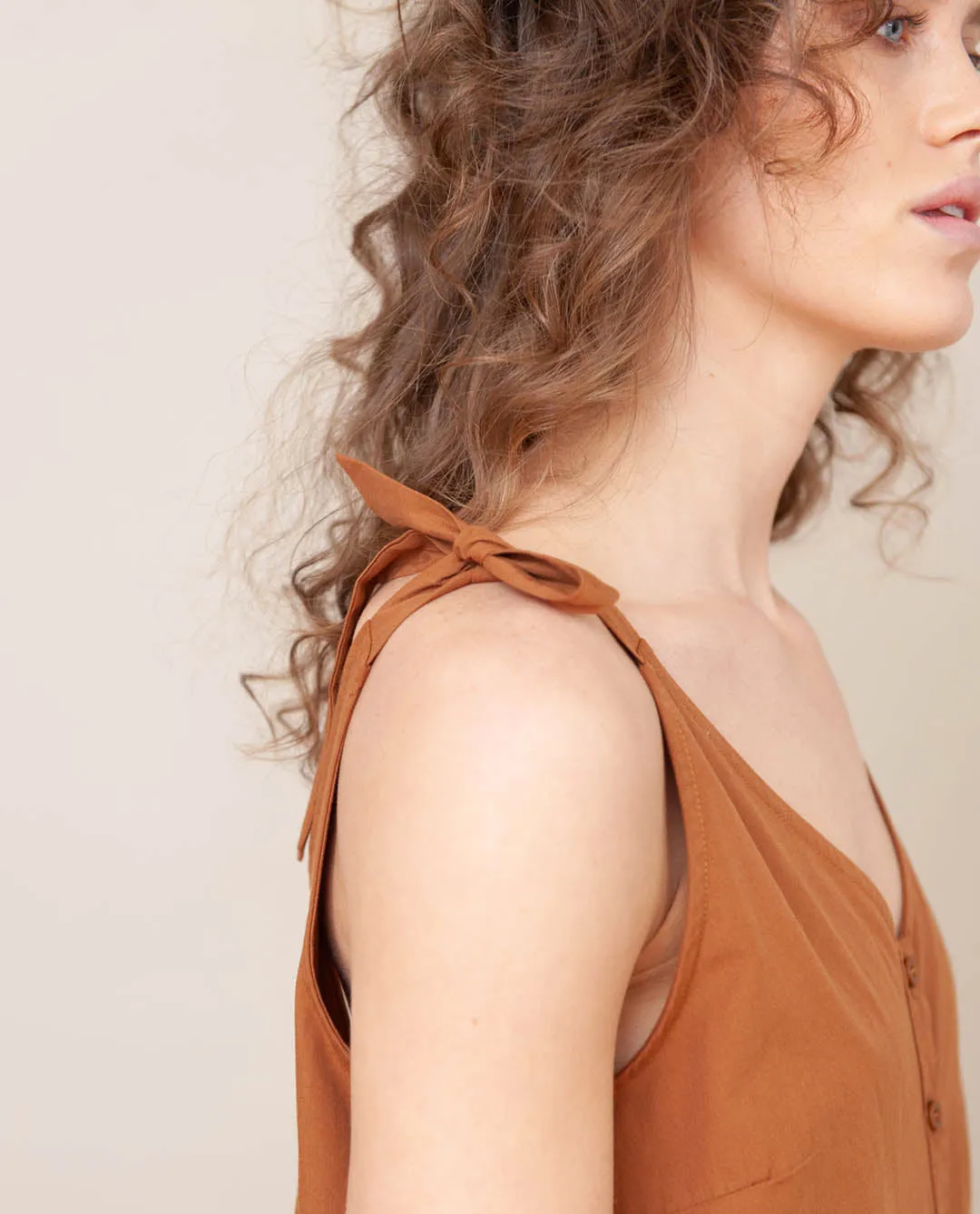 Penelope Organic Jumpsuit In Coffee