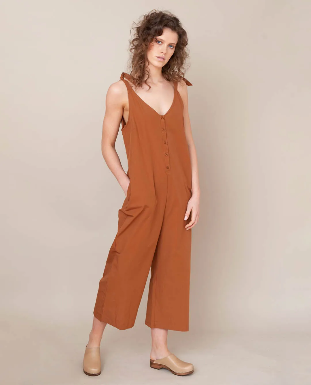 Penelope Organic Jumpsuit In Coffee