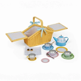 Picnic Set in Yellow Basket