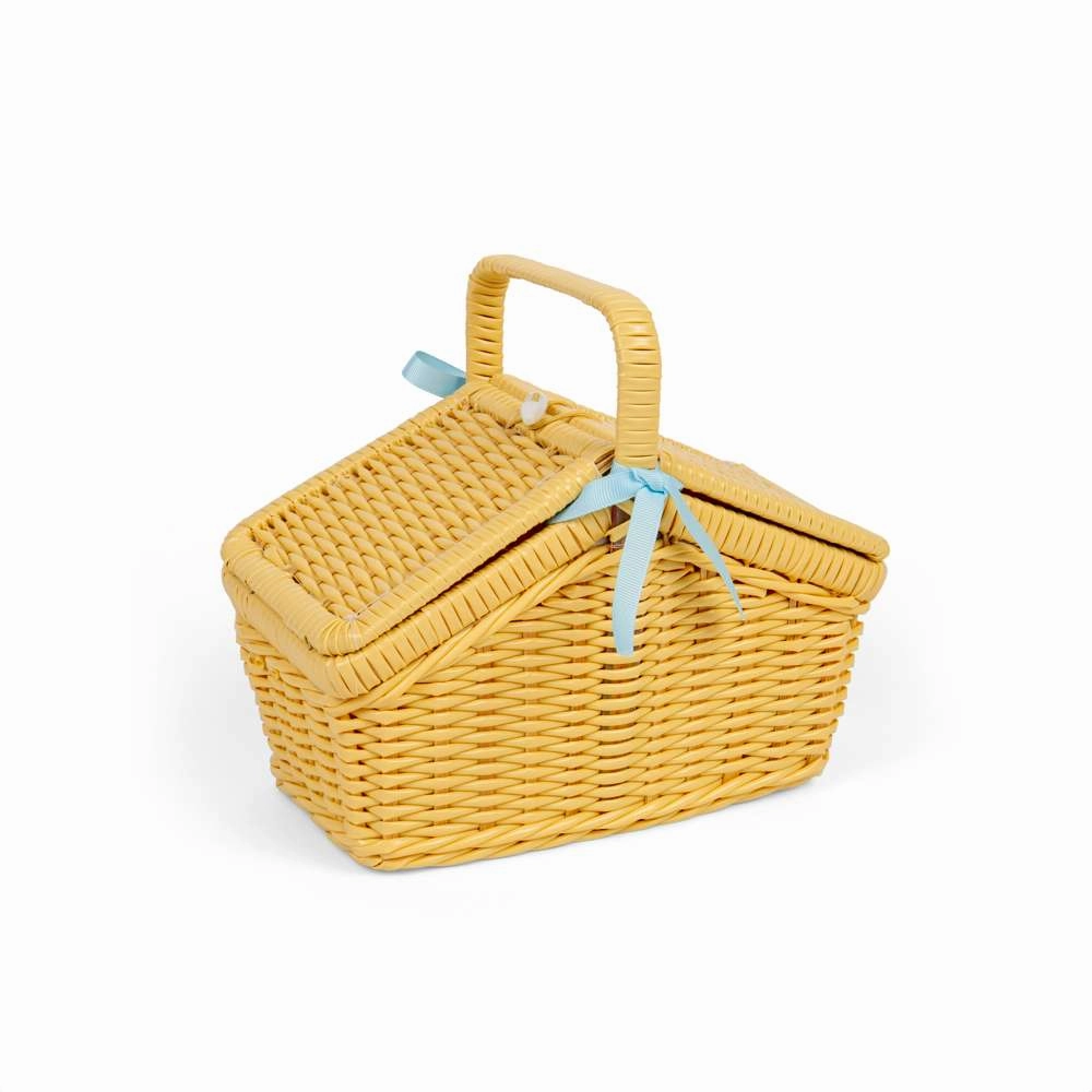 Picnic Set in Yellow Basket