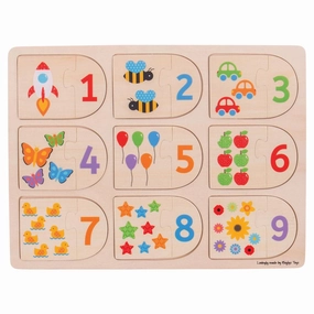 Picture and Number Matching Puzzle