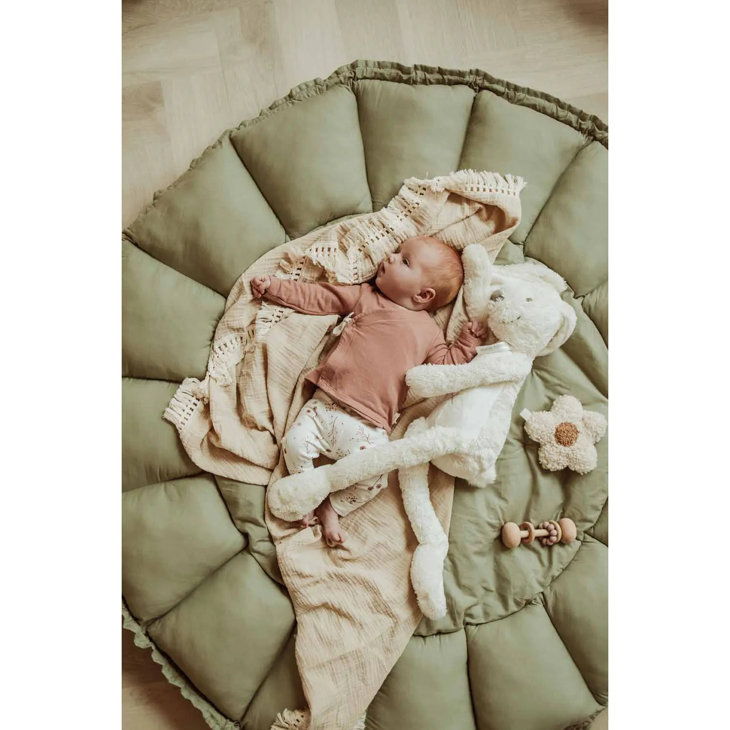 Play&Go Bloom Organic Baby Mat - Meadow Green - 130cm