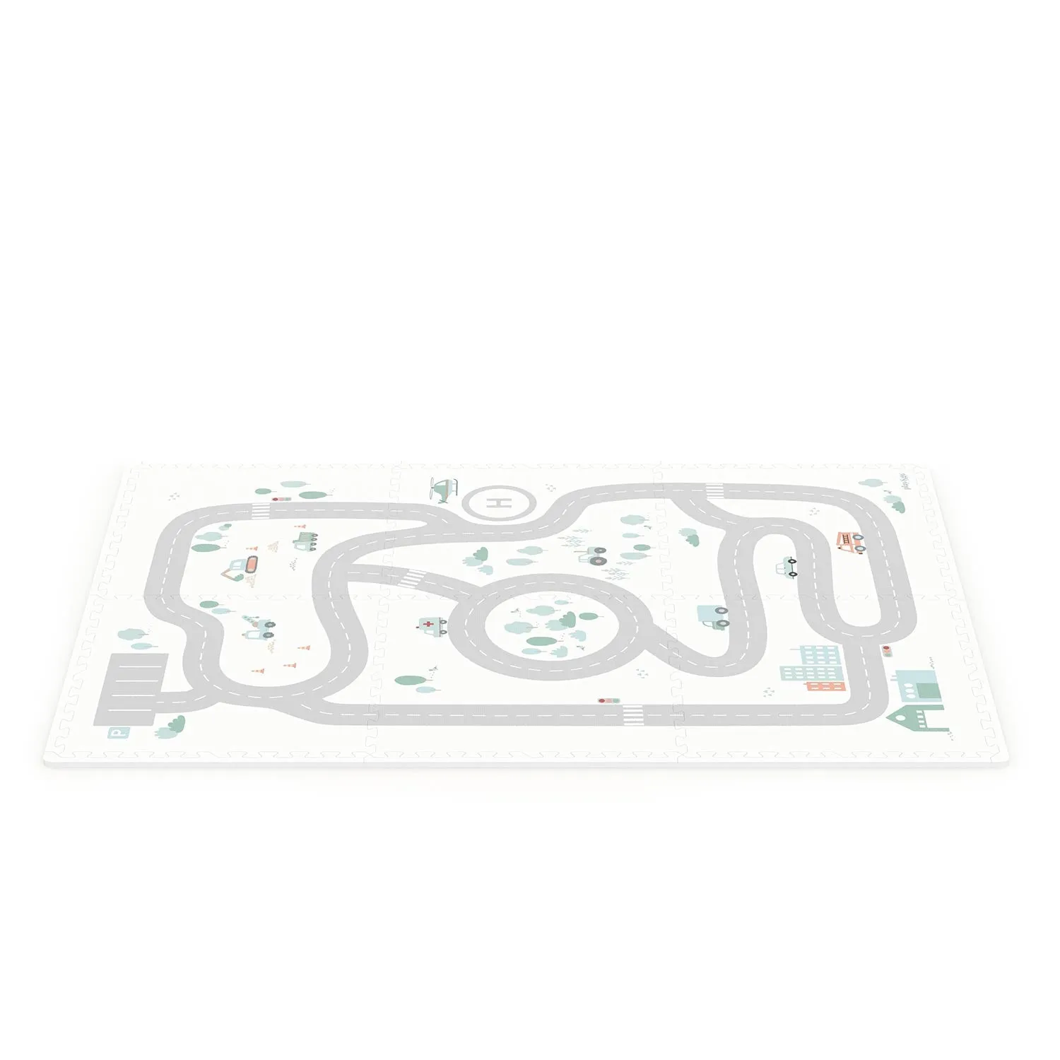 Play&Go EEVAA 3-in-1 Reversible Puzzle Playmat - Road Map - 120x180cm