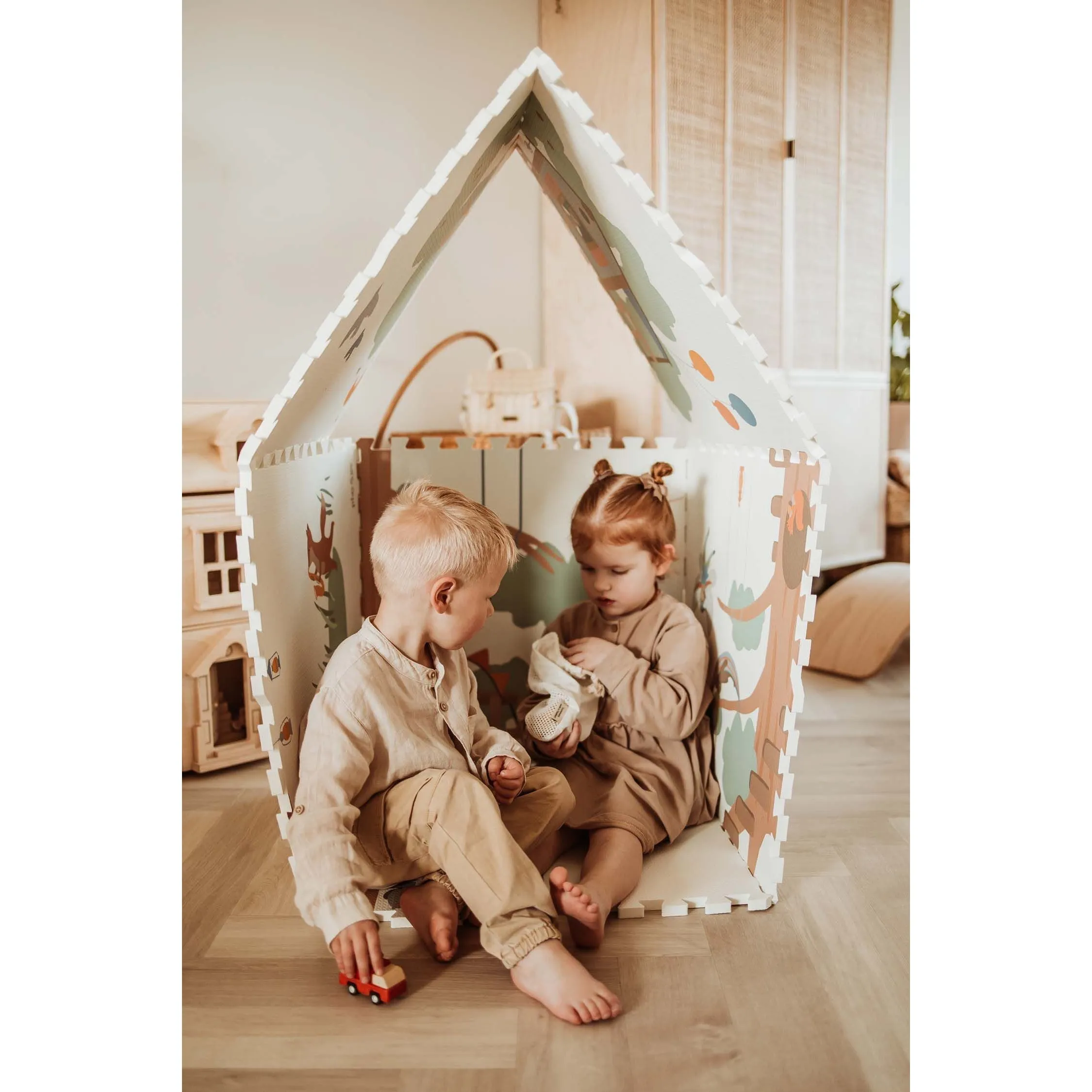 Play&Go EEVAA 3-in-1 Reversible Puzzle Playmat - Tree House - 120x180cm