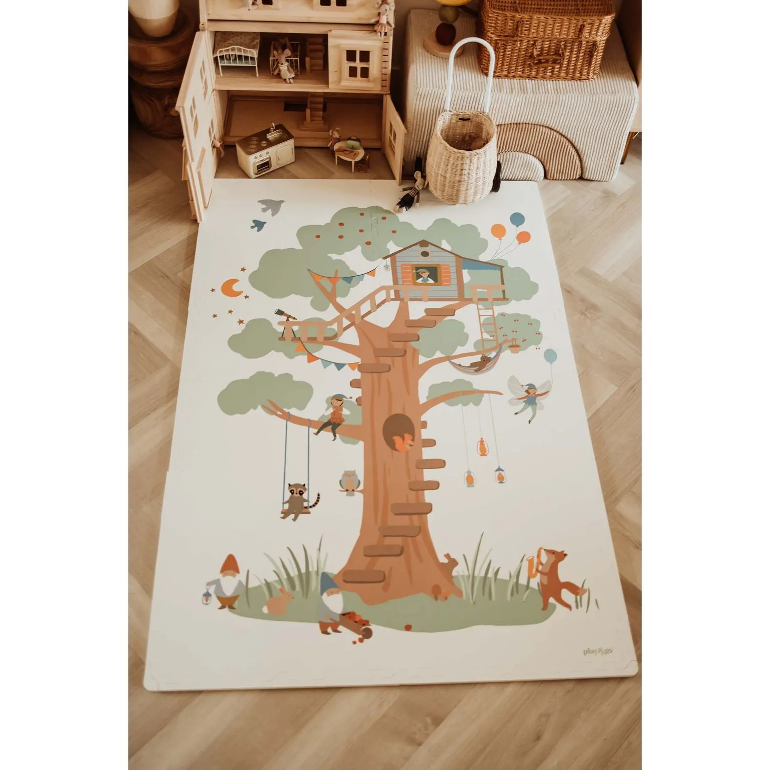 Play&Go EEVAA 3-in-1 Reversible Puzzle Playmat - Tree House - 120x180cm