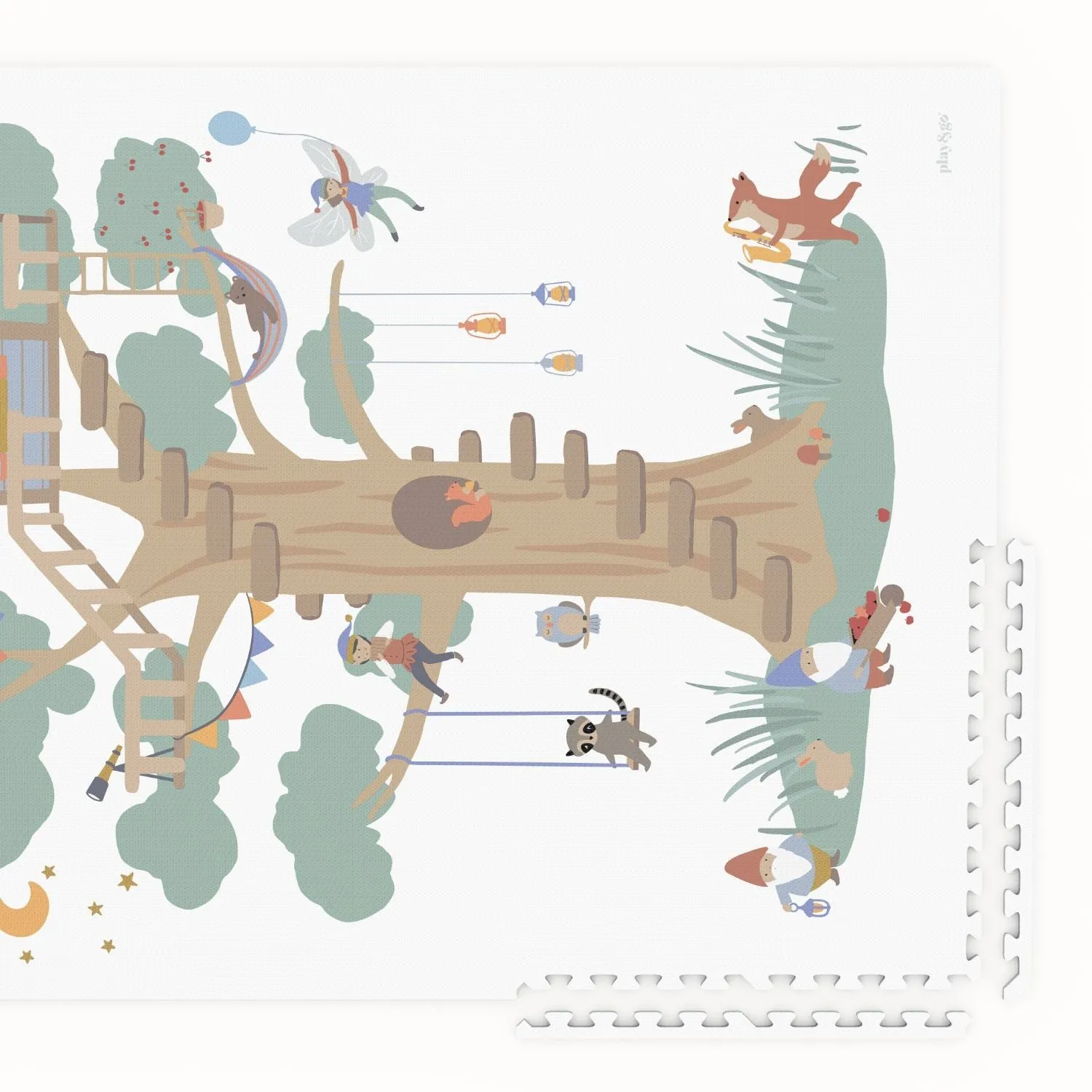 Play&Go EEVAA 3-in-1 Reversible Puzzle Playmat - Tree House - 120x180cm