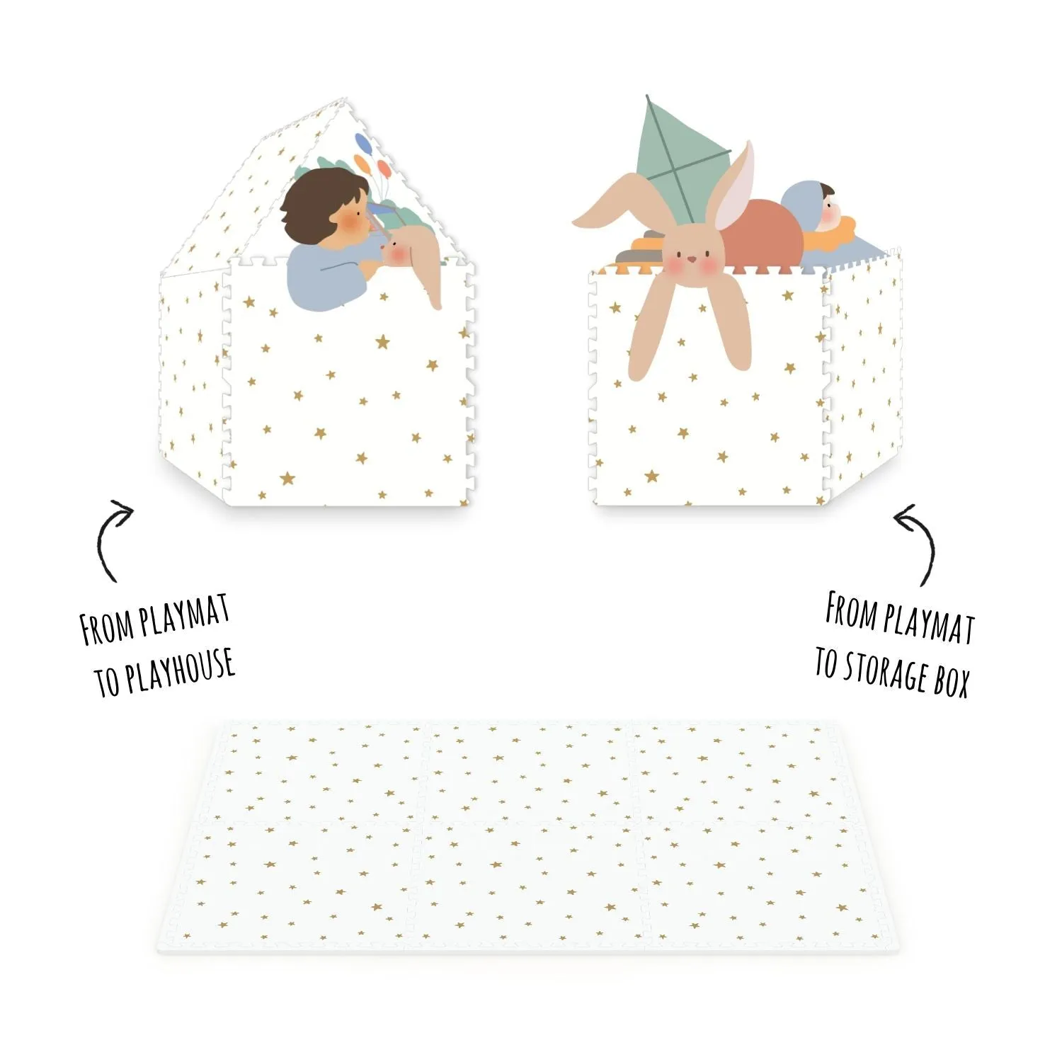 Play&Go EEVAA 3-in-1 Reversible Puzzle Playmat - Tree House - 120x180cm