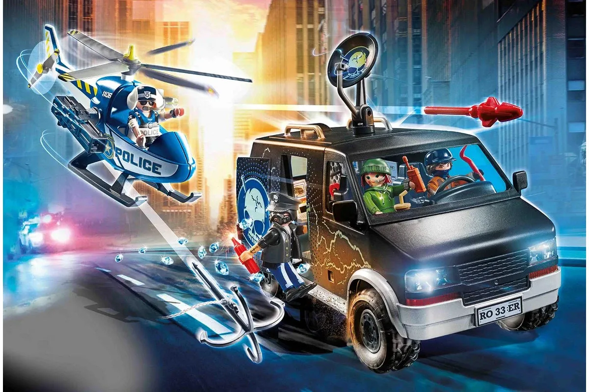 Playmobil City Action - Helicopter Pursuit with Runaway Van 70575