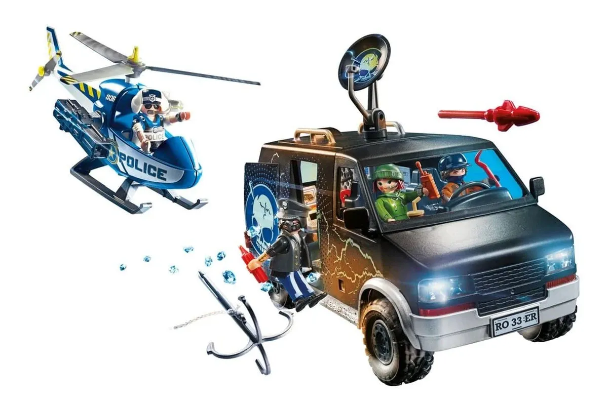 Playmobil City Action - Helicopter Pursuit with Runaway Van 70575