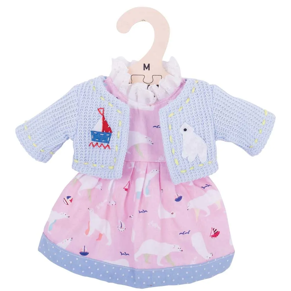 Polar Bear Pink Dress (for Size Medium Doll)