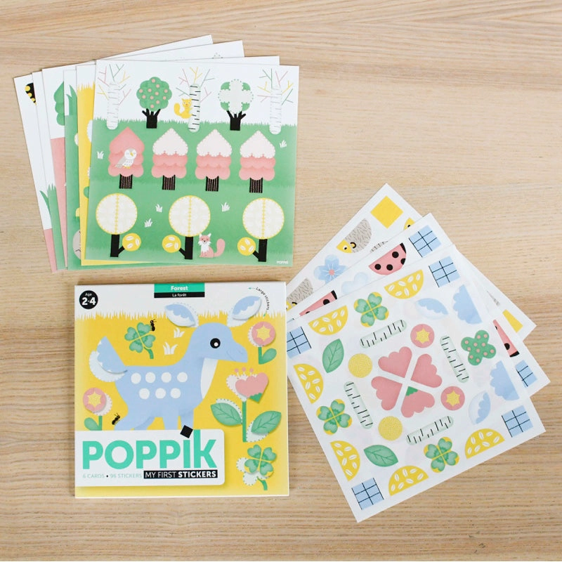 Poppik Baby Forest 6 Cards with 96 Stickers