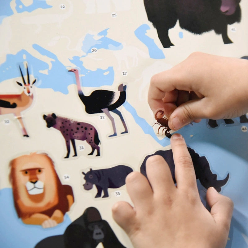 Poppik Discovery Animals of The World Educational Poster with 67 Stickers