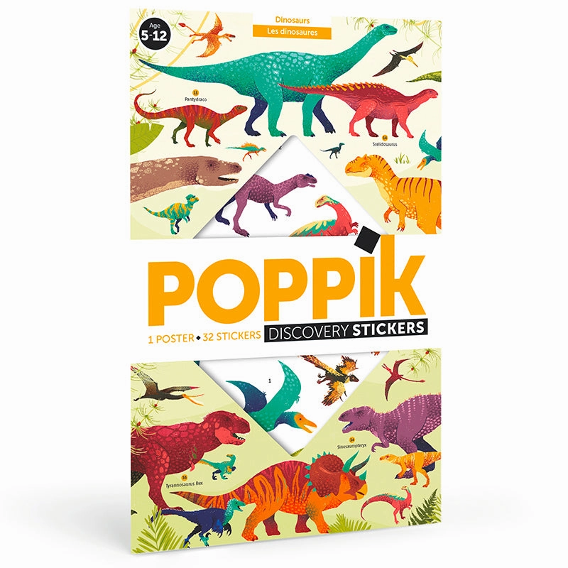Poppik Discovery Dinosaurs Educational Poster with 32 Stickers
