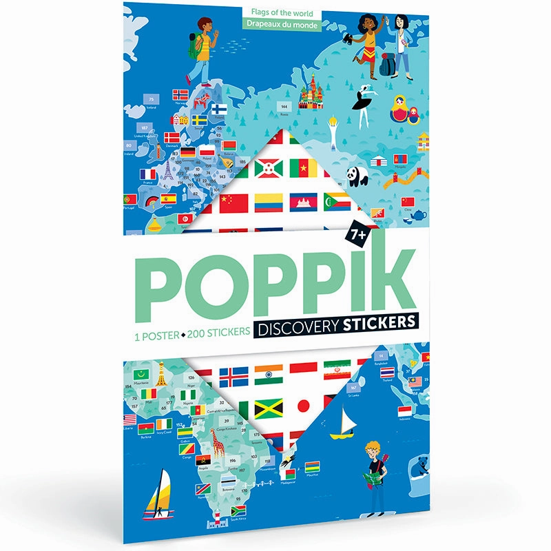 Poppik Discovery Flags Educational Poster with 200 Stickers